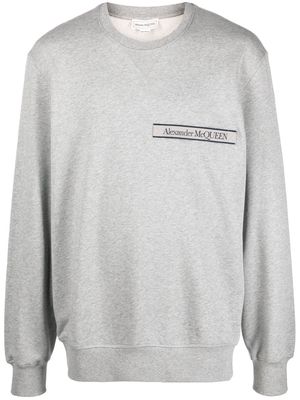 Alexander McQueen Selvedge logo-tape sweatshirt - Grey