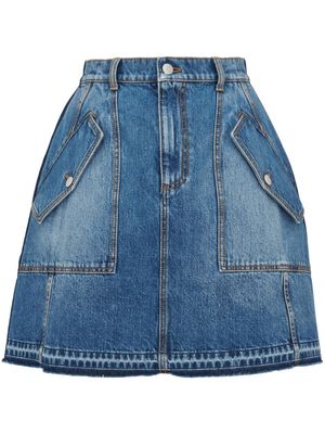 Alexander McQueen side-pocket denim miniskirt - Blue