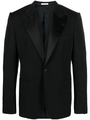 Alexander McQueen silk lapels blazer - Black