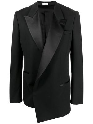 Alexander McQueen silk-lapels suit jacket - Black