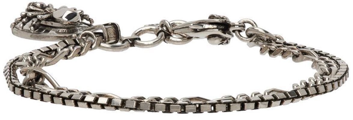 Alexander McQueen Silver Spider Skull Chain Bracelet