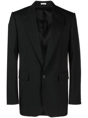 Alexander McQueen single-breasted button blazer - Black
