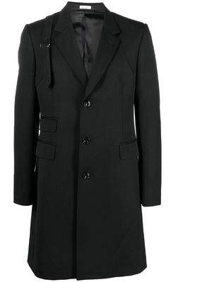 Alexander McQueen single-breasted tailored wool coat - Black