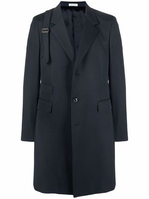 Alexander McQueen single-breasted wool coat - Blue