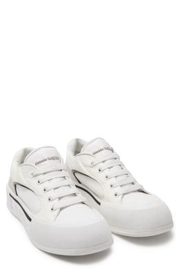 Alexander McQueen Skate Deck Plimsoll Low Top Sneaker in White/Black