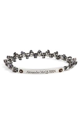 Alexander McQueen Skull Chain Bracelet in Antique Silver