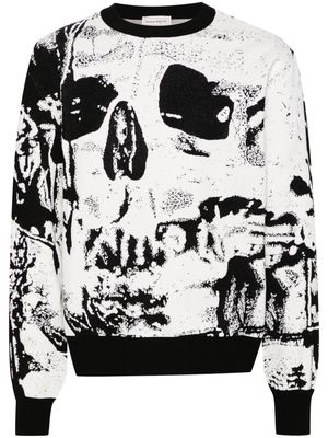 Alexander McQueen skull-jacquard jumper - White