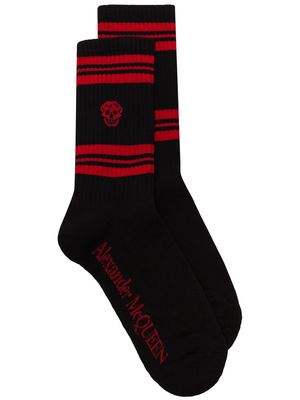 Alexander McQueen skull motif sport socks - Black