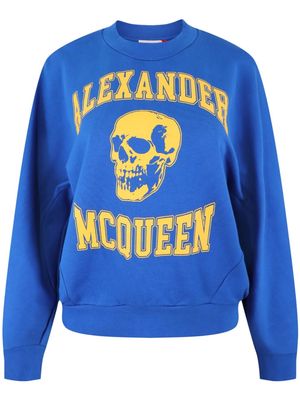 Alexander McQueen skull-print crew-neck sweatshirt - Blue