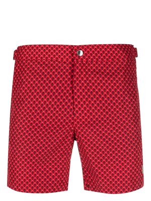 Alexander McQueen skull-print shorts - Red