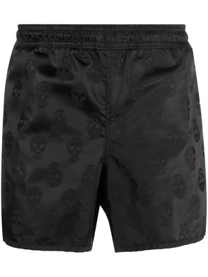 Alexander McQueen skull-print slip-on swim shorts - Black