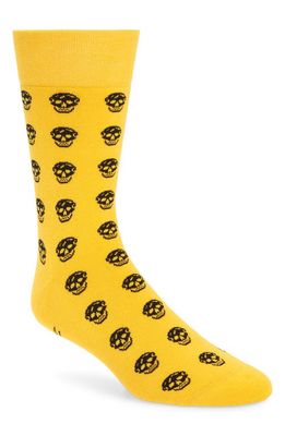 Alexander McQueen Skull Short Socks in Pop Yellow/Black