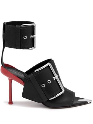Alexander McQueen Slash Buckle 90mm leather sandals - Black