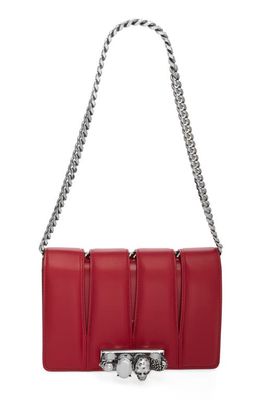 Alexander McQueen Slash Cutout Knuckle Calfskin Shoulder Bag in 6207 Raspberry