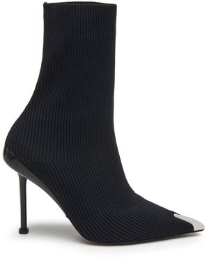 Alexander McQueen Slash Knit 90mm ankle boots - Black