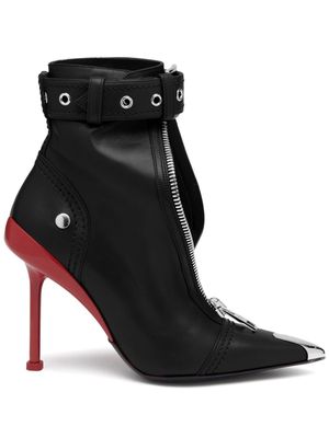 Alexander McQueen Slash leather biker boots - Black