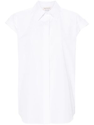 Alexander McQueen sleeveless poplin shirt - White