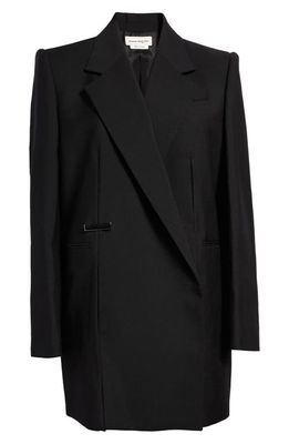 Alexander McQueen Slit Wool & Mohair Jacket in Black