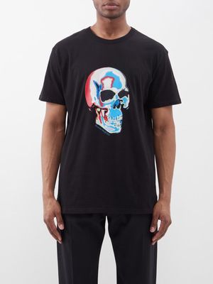 Alexander Mcqueen - Solarised Skull-print Cotton-jersey T-shirt - Mens - Black Multi