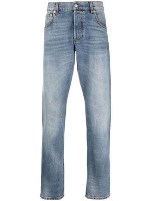 Alexander McQueen stonewashed straight-leg jeans - Blue