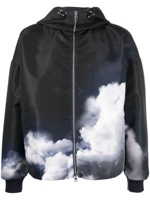 Alexander McQueen Storm Sky-print hooded jacket - Black