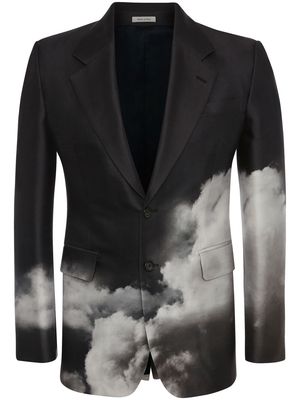 Alexander McQueen Storm Sky print suit jacket - Black