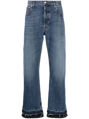 Alexander McQueen straight-leg cropped jeans - Blue