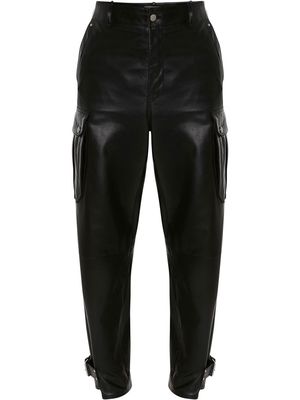Alexander McQueen straight-leg leather trousers - Black