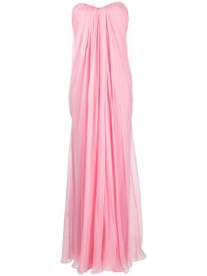 Alexander McQueen strapless draped maxi dress - Pink