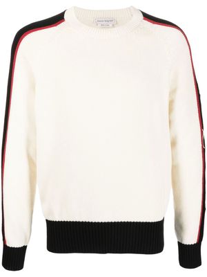 Alexander McQueen stripe-detail knitted jumper - Neutrals