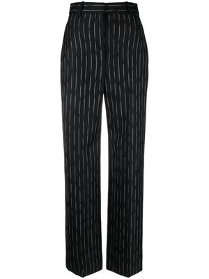 Alexander McQueen striped wide-leg trousers - Black
