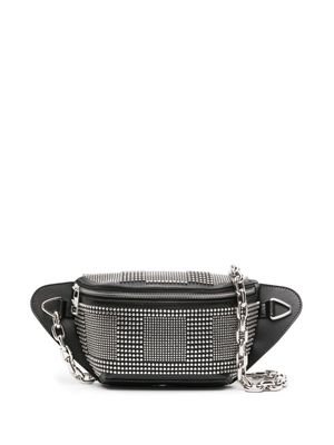Alexander McQueen stud-embellished leather messenger bag - Black