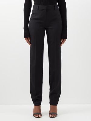 Alexander Mcqueen - Tailored Wool-crepe Trousers - Womens - Black