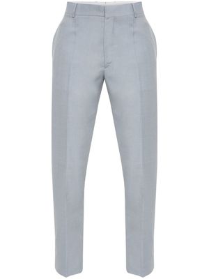 Alexander McQueen tapered cotton trousers - Blue