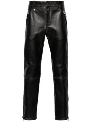 Alexander McQueen tapered leather trousers - Black