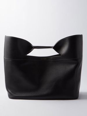 Alexander Mcqueen - The Bow Large Leather Handbag - Womens - Black