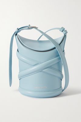 Alexander McQueen - The Curve Small Leather Bucket Bag - Blue