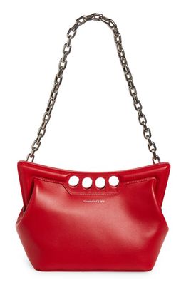 Alexander McQueen The Small Peak Leather Shoulder Bag in 6309 Welsh Red
