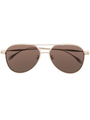 Alexander McQueen tinted pilot-frame sunglasses - Gold