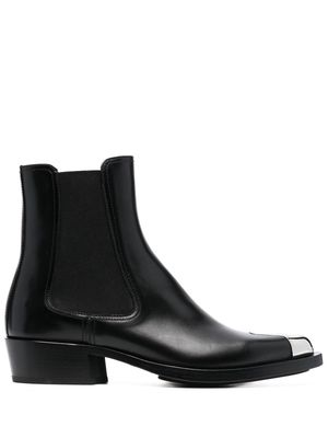 Alexander McQueen toe-cap 35mm leather boots - Black