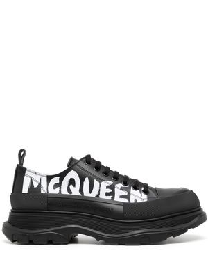 Alexander McQueen Tread Slick Graffiti-print sneakers - Black