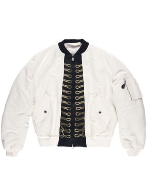 Alexander McQueen trompe l'oeil bomber jacket - White