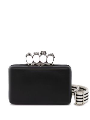 Alexander McQueen Twisted leather clutch bag - Black