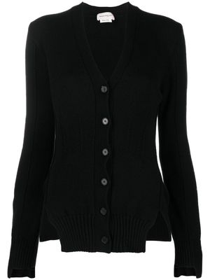 Alexander McQueen V-neck cashmere knitted cardigan - Black