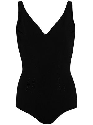 Alexander McQueen V-neck sleeveless bodysuit - Black