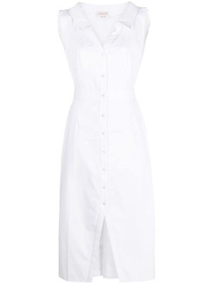Alexander McQueen V-neck sleeveless dress - White