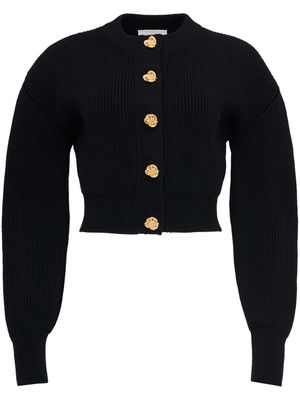 Alexander McQueen wool-cashmere button-up cardigan - BLACK