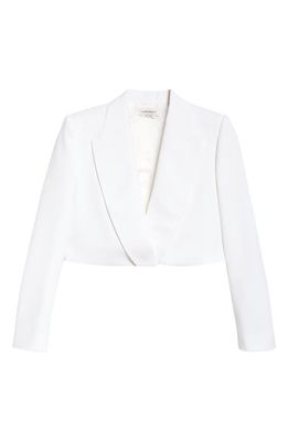 Alexander McQueen Wool Crop Tuxedo Jacket in Soft White