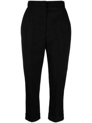 Alexander McQueen wool cropped trousers - Black
