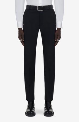 Alexander McQueen Wool Gabardine Cigarette Trousers in Black